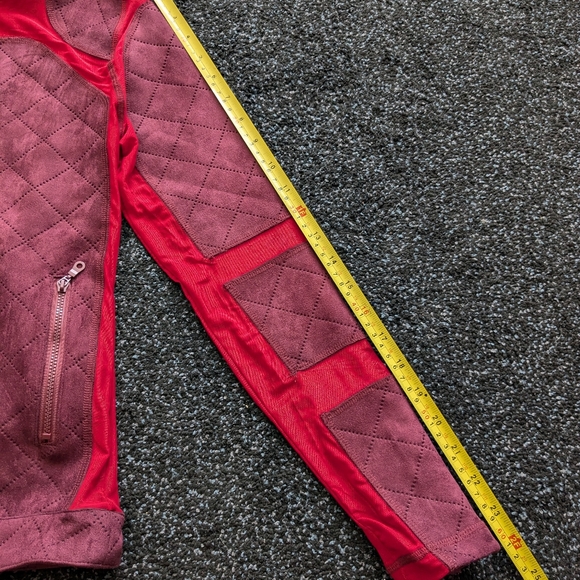 Brand new Burgundy cutout mesh quilted jacket size S - Picture 13 of 16